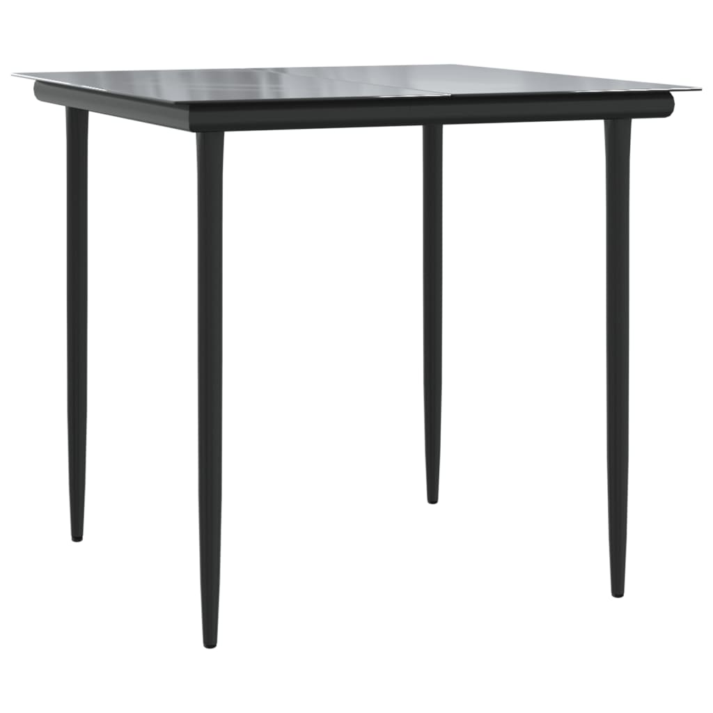 Set comedor jardín 3 pzas y cojines acero ratán sintético negro vidaXL