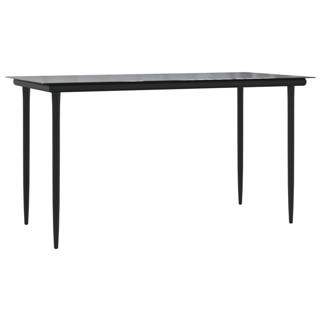 Set comedor jardín 5 pzas y cojines acero ratán sintético negro vidaXL