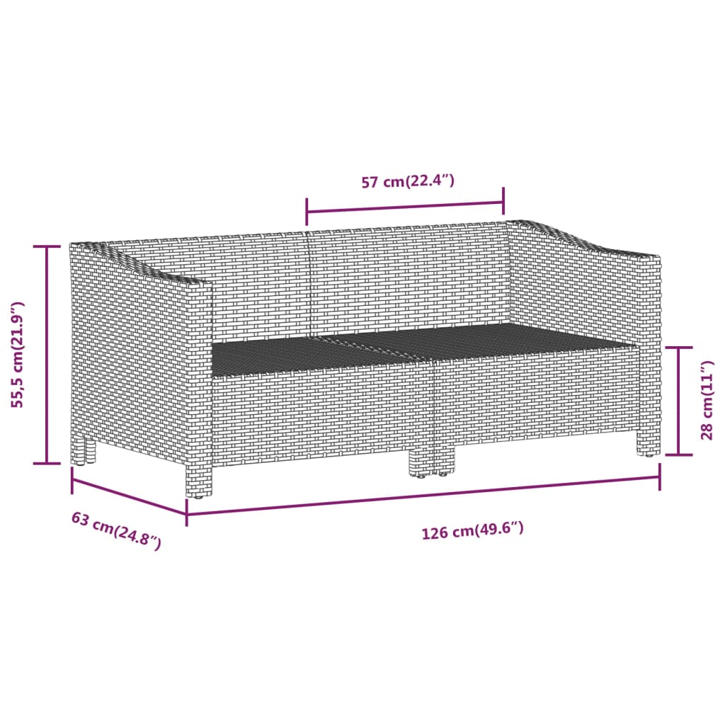 Set de muebles de jardín 5 pzas y cojines ratán sintético gris vidaXL