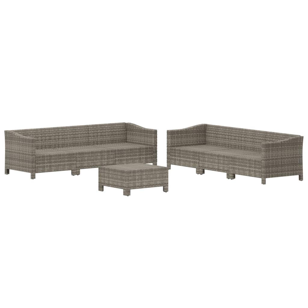 Set de muebles de jardín 7 pzas y cojines ratán sintético gris vidaXL