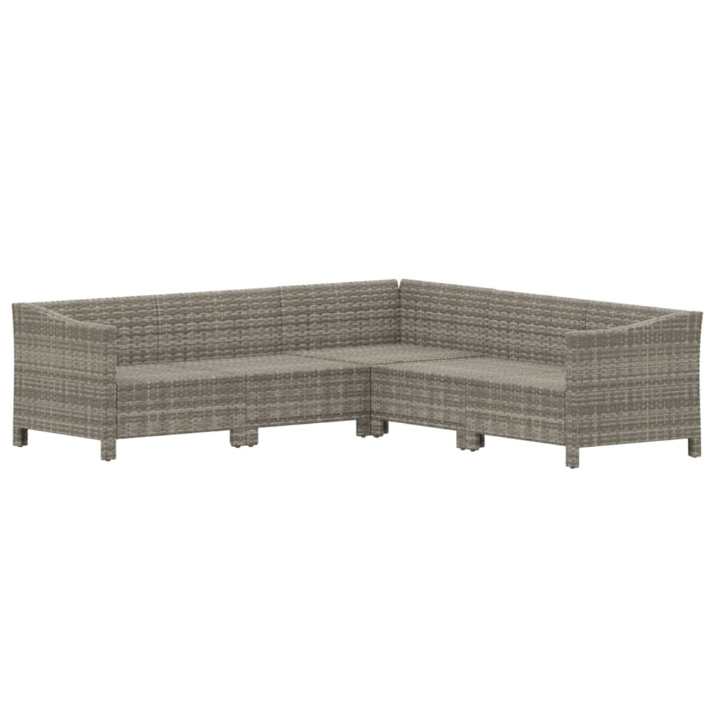 Set de muebles de jardín 5 pzas y cojines ratán sintético gris vidaXL