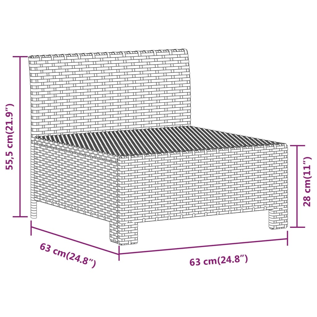 Set de muebles de jardín 5 pzas y cojines ratán sintético gris vidaXL