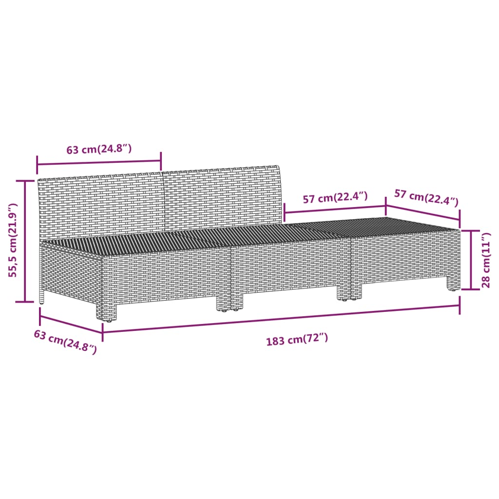 Set de muebles de jardín 7 pzas y cojines ratán sintético gris vidaXL