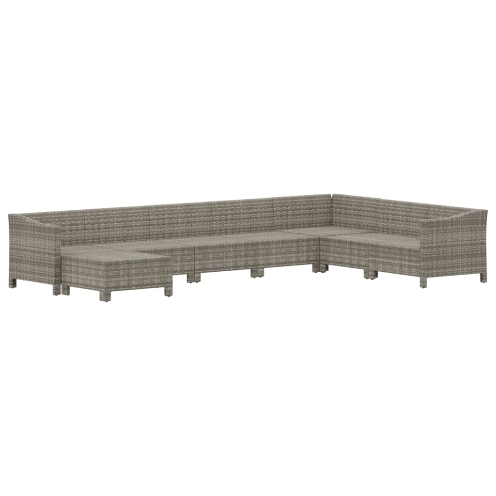 Set de muebles de jardín 8 pzas y cojines ratán sintético gris vidaXL