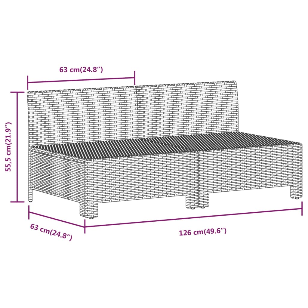 Set de muebles de jardín 8 pzas y cojines ratán sintético gris vidaXL