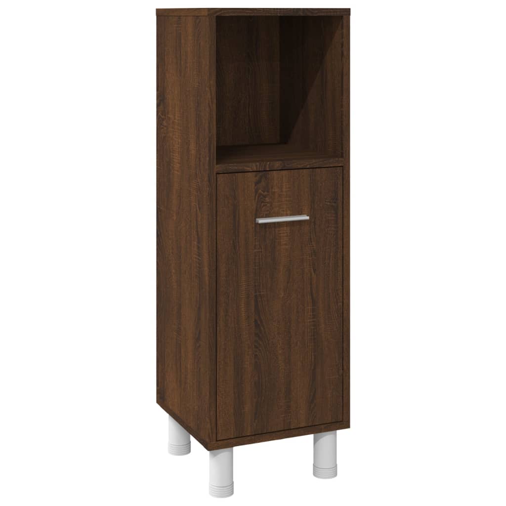 Set de muebles de baño 3 pzas madera roble marrón vidaXL