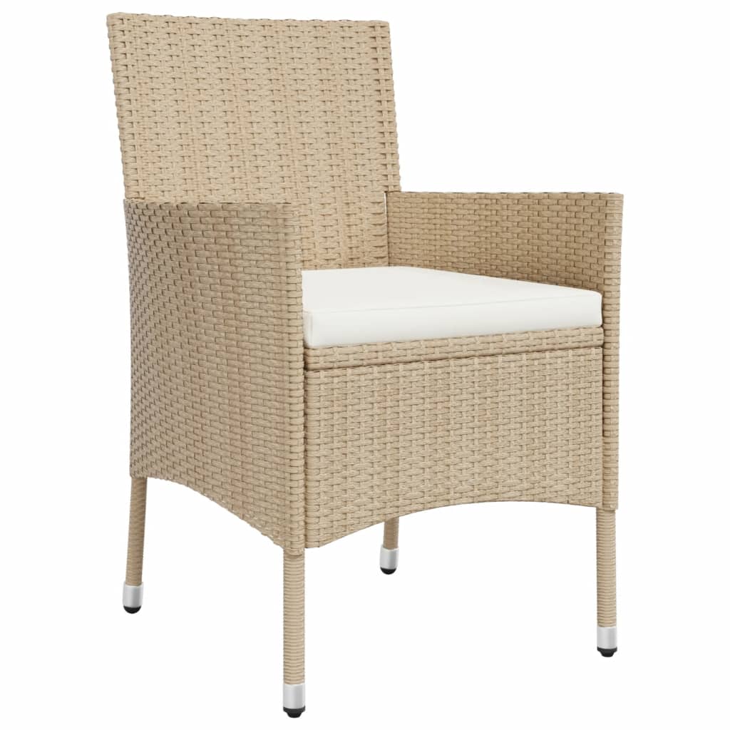 Set comedor de jardín 5 pzas con cojines ratán sintético beige vidaXL