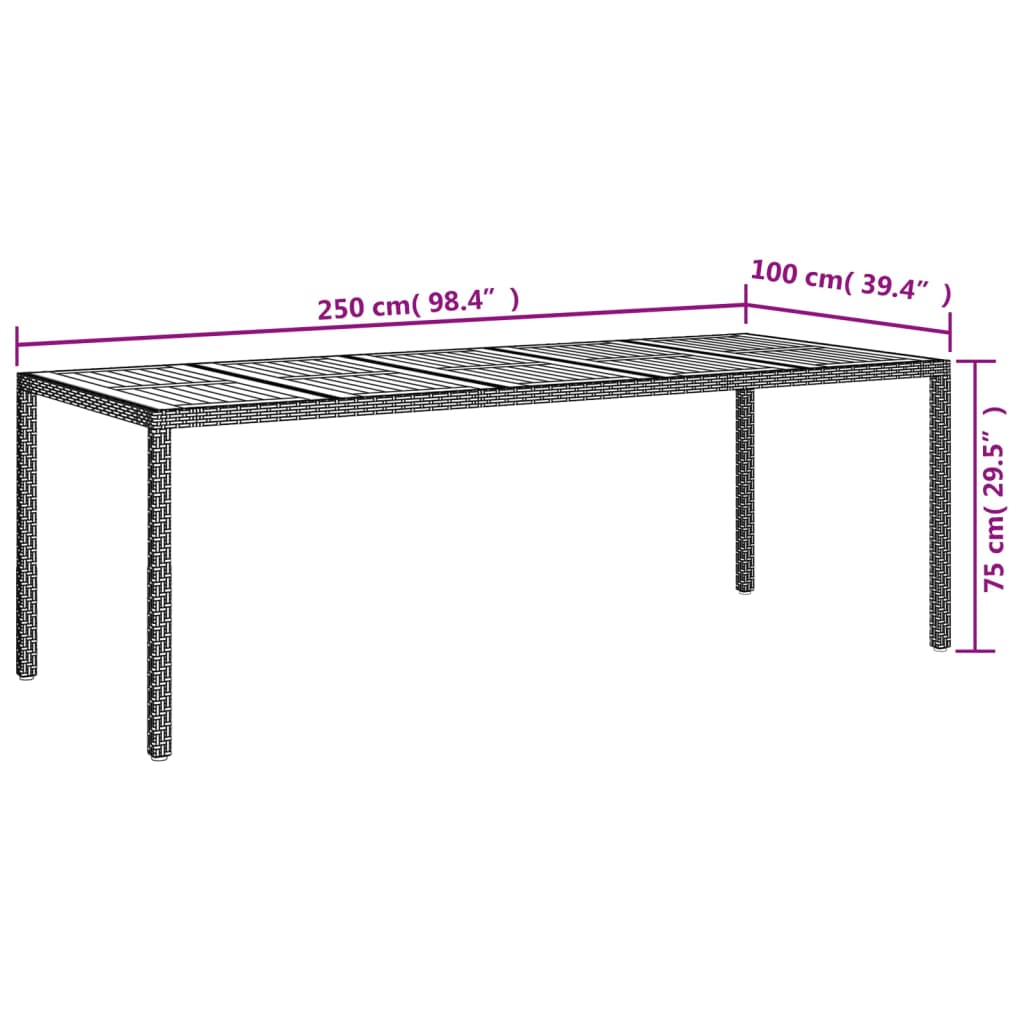 Set de comedor jardín 11 pzas con cojines ratán sintético negro vidaXL