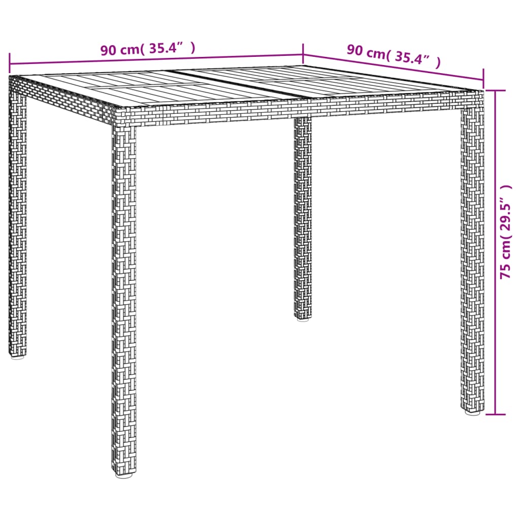 Set comedor de jardín 3 piezas con cojines ratán sintético gris vidaXL