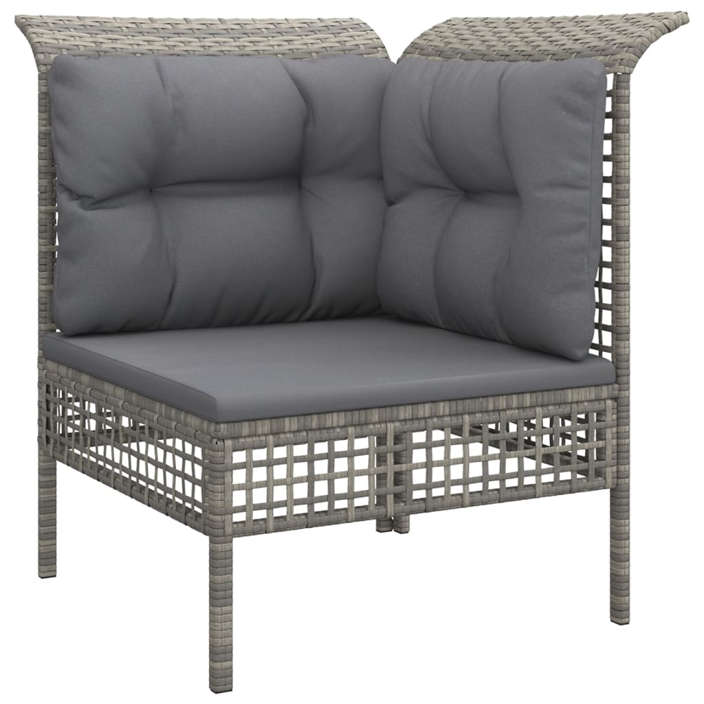 Set de muebles de jardín 6 pzas y cojines ratán sintético gris vidaXL