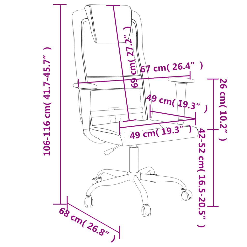 Silla oficina altura ajustable tela malla y cuero PE gris negro