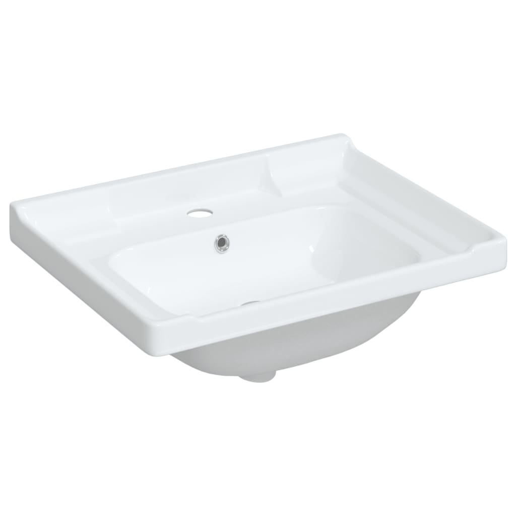 Lavabo de baño rectangular cerámica blanco 61x48x23 cm