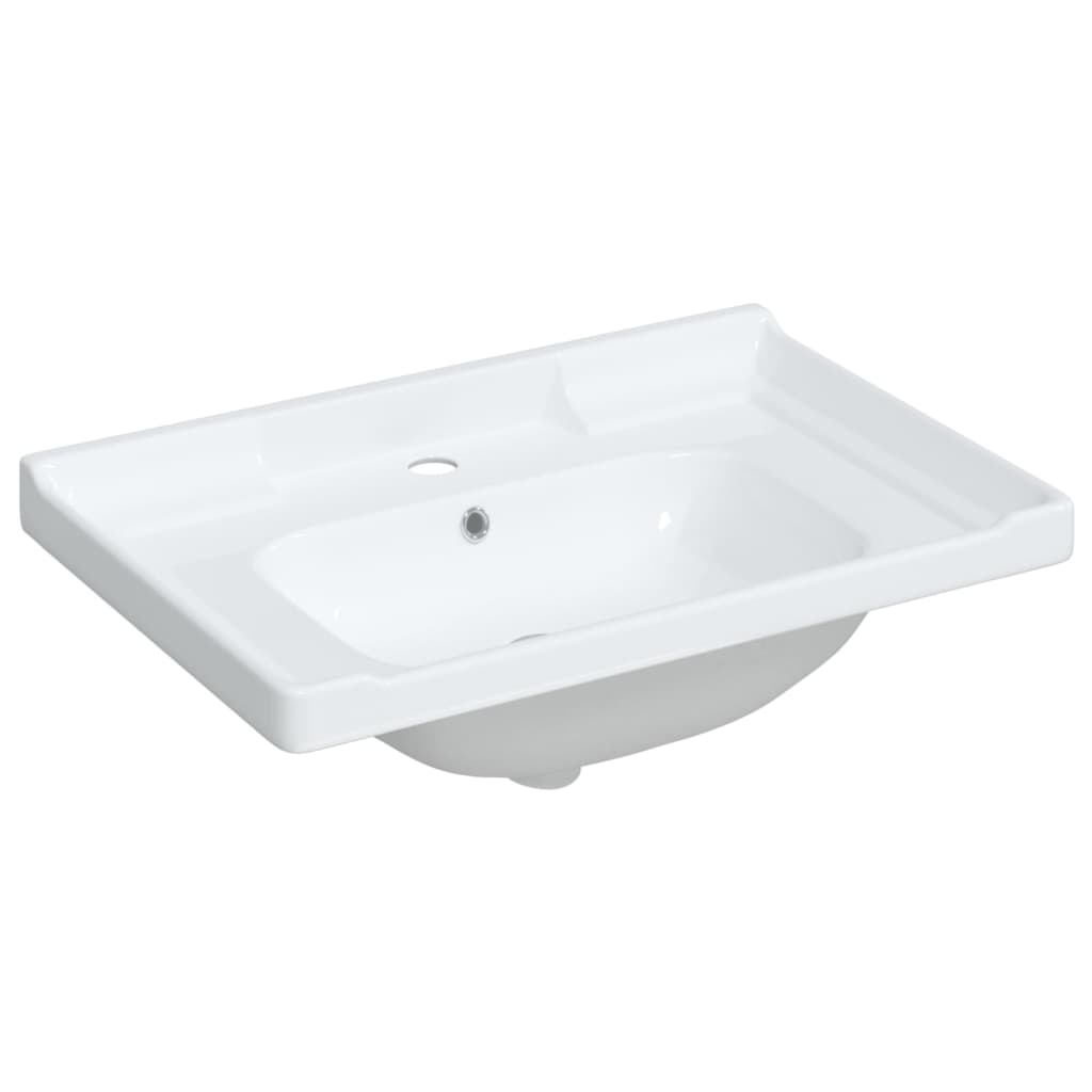 Lavabo de baño rectangular cerámica blanco 71x48x23 cm