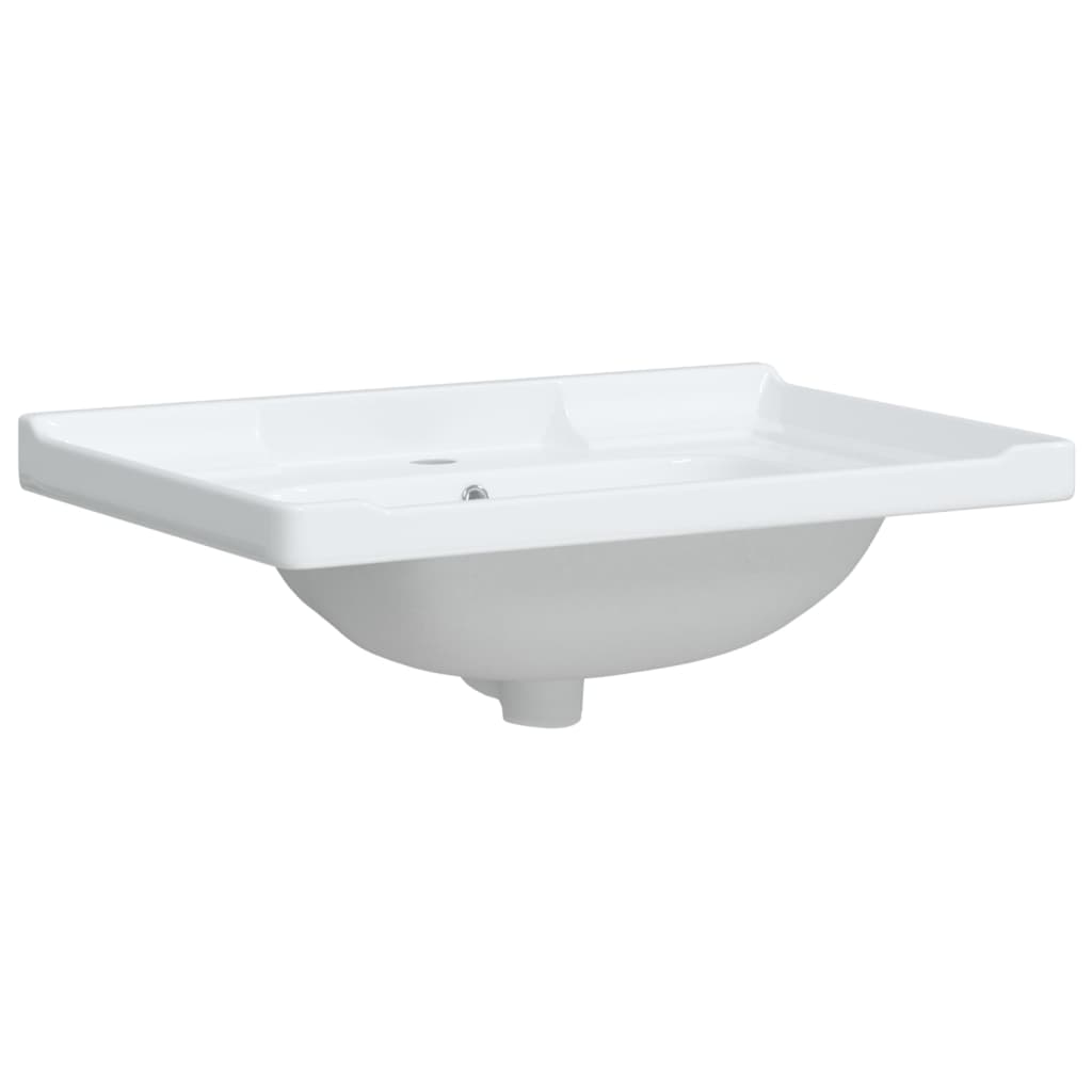 Lavabo de baño rectangular cerámica blanco 71x48x23 cm V05