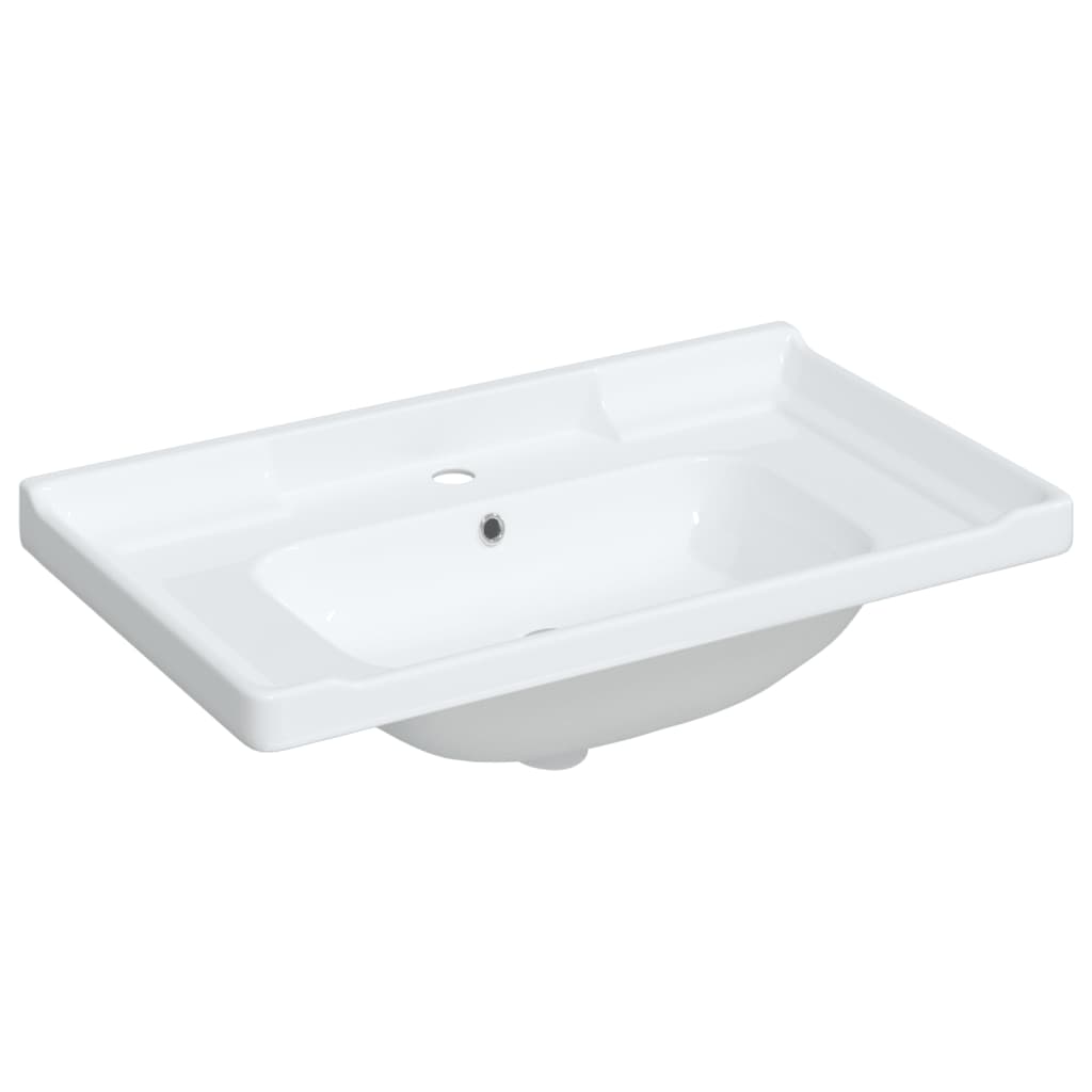 Lavabo de baño rectangular cerámica blanco 81x48x23 cm