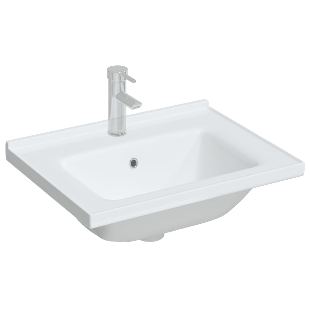 Lavabo de baño rectangular cerámica blanco 61x48x19,5 cm vidaXL