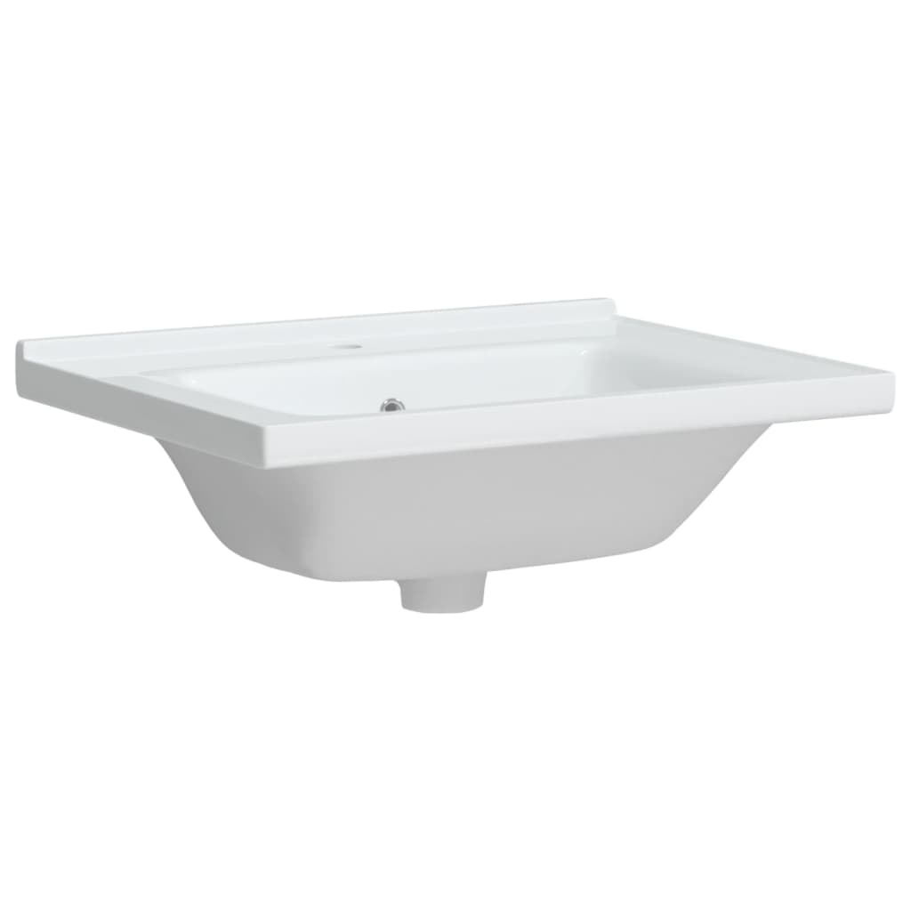 Lavabo de baño rectangular cerámica blanco 61x48x19,5 cm vidaXL