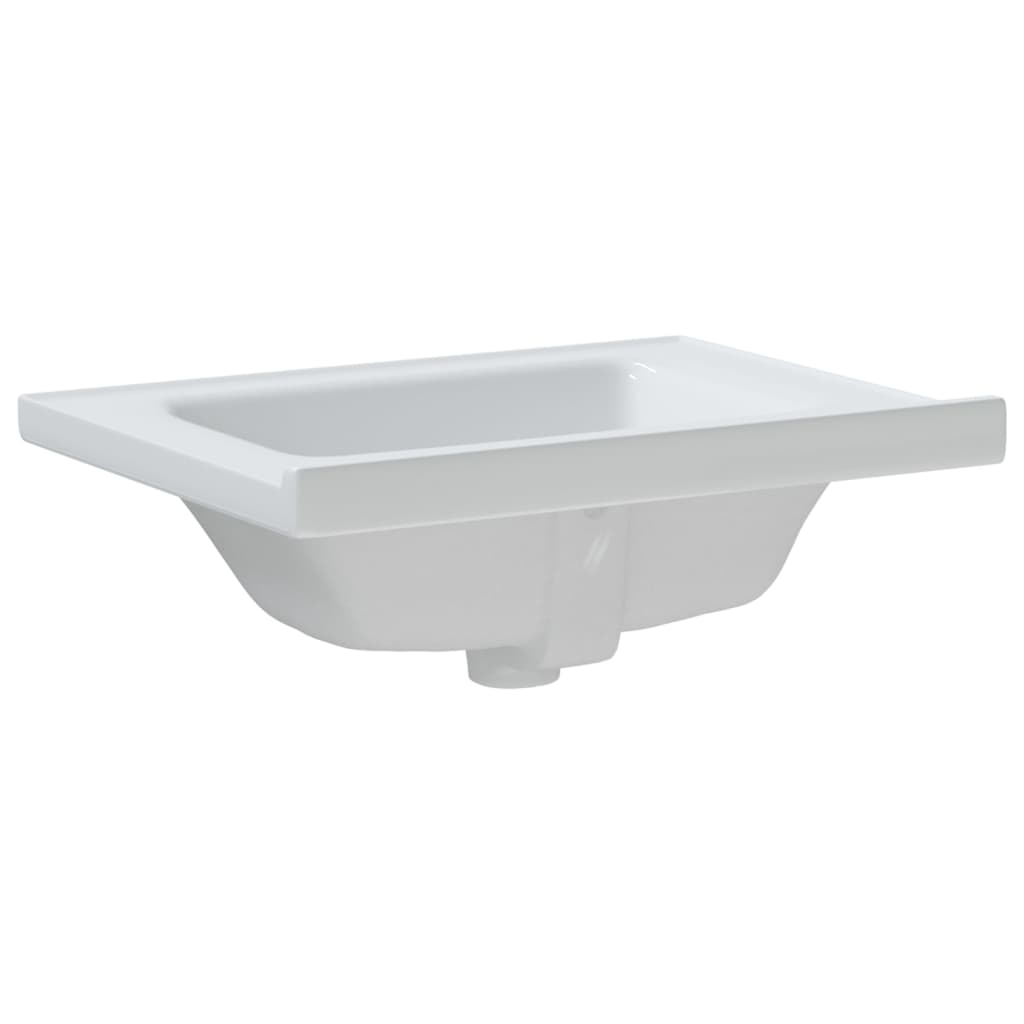 Lavabo de baño rectangular cerámica blanco 61x48x19,5 cm vidaXL