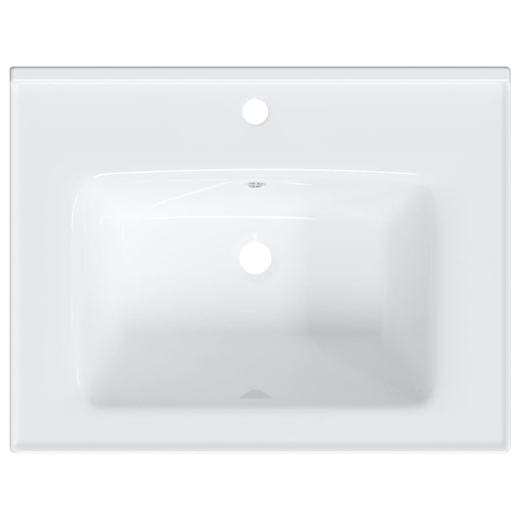 Lavabo de baño rectangular cerámica blanco 61x48x19,5 cm vidaXL