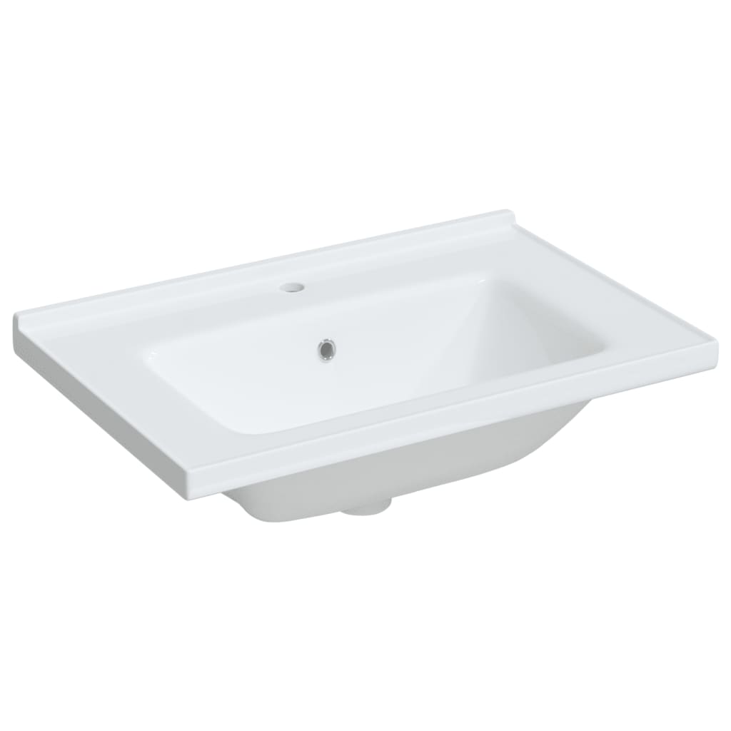 Lavabo de baño rectangular cerámica blanco 71x48x19,5 cm