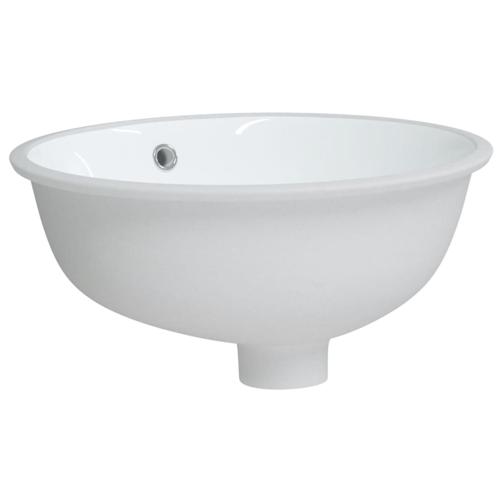 Lavabo de baño ovalado cerámica blanco 37x31x17,5 cm - Vetonek