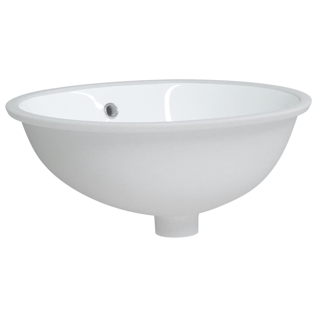 Lavabo de baño ovalado cerámica blanco 47x39x21 cm - Vetonek