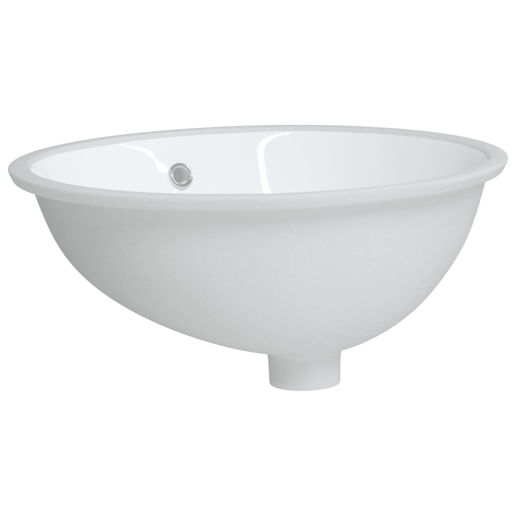 Lavabo de baño ovalado cerámica blanco 49x40,5x21 cm - Vetonek