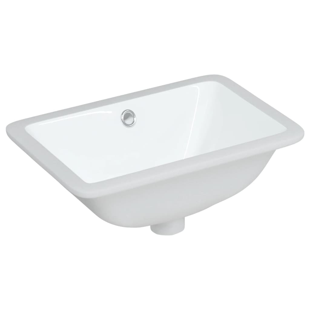 Lavabo de baño rectangular cerámica blanco 41,5x26x18,5 cm