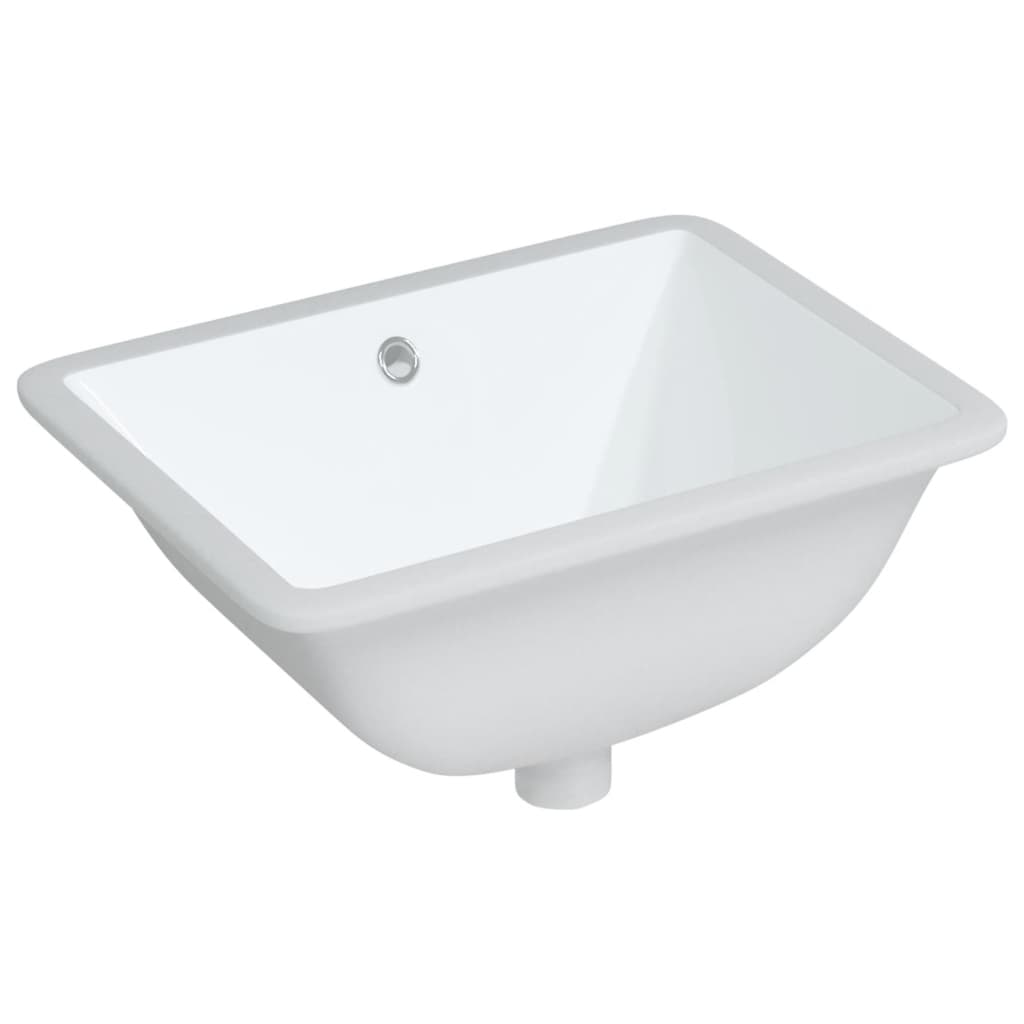 Lavabo de baño rectangular cerámica blanco 47,5x35x19,5 cm