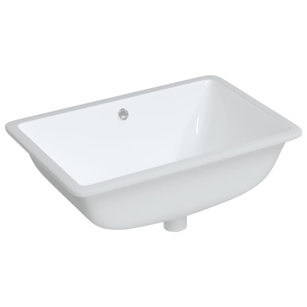 Lavabo de baño rectangular cerámica blanco 60x40x21 cm vidaXL