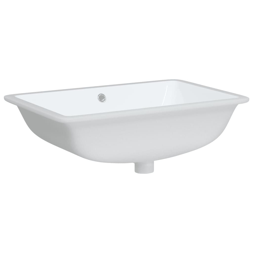 Lavabo de baño rectangular cerámica blanco 60x40x21 cm vidaXL