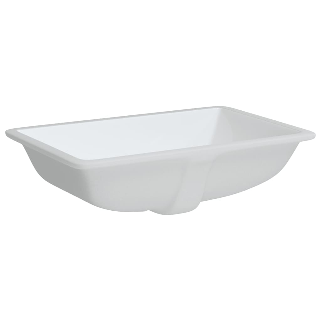 Lavabo de baño rectangular cerámica blanco 60x40x21 cm vidaXL