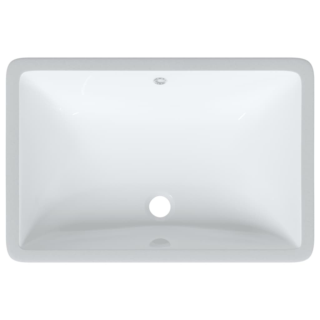 Lavabo de baño rectangular cerámica blanco 60x40x21 cm vidaXL