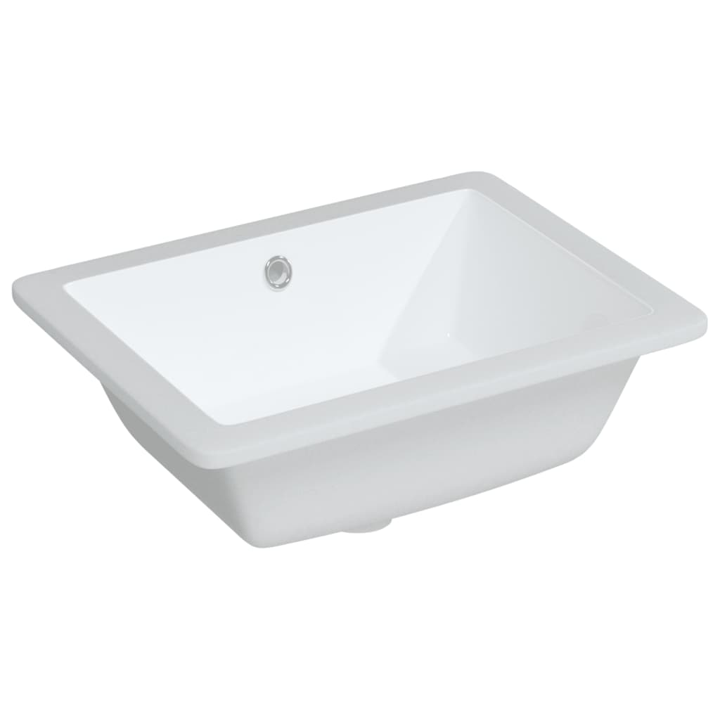 Lavabo de baño rectangular cerámica blanco 46,5x35x18 cm