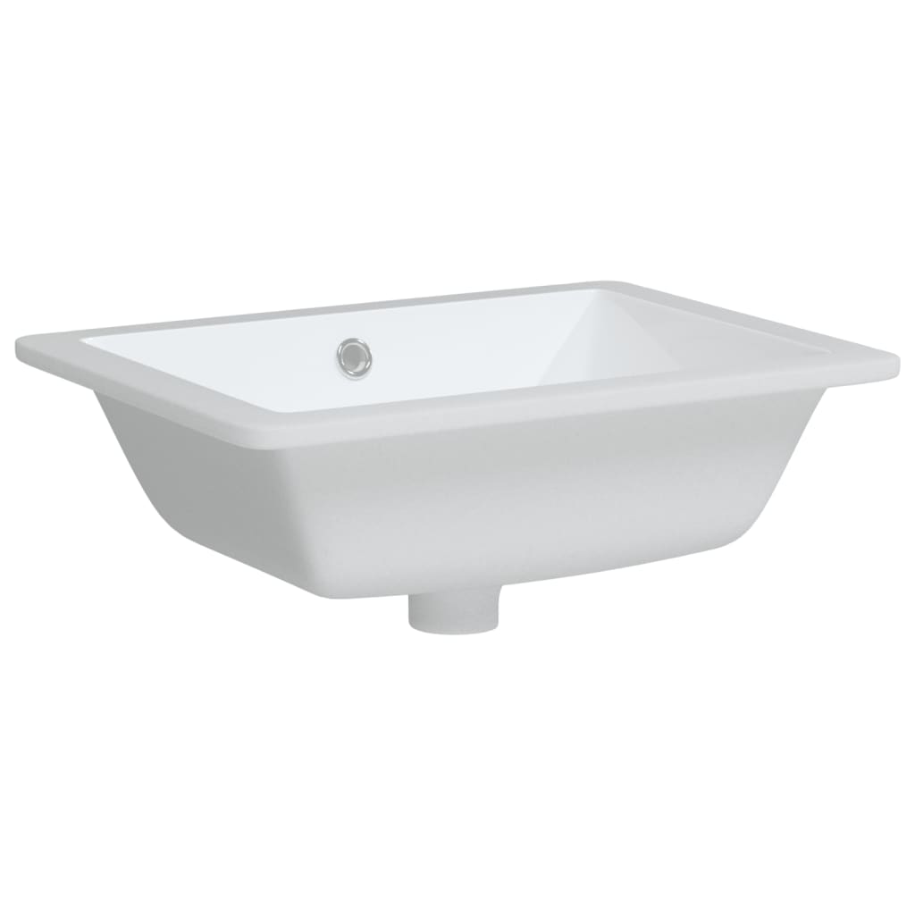 Lavabo de baño rectangular cerámica blanco 46,5x35x18 cm - Vetonek