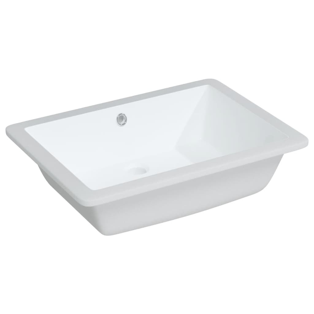 Lavabo de baño rectangular cerámica blanco 55,5x40x18,5 cm