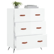 Cómoda madera de ingeniería blanco brillo 69,5x34x90 cm v4255 - Vetonek
