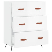 Cómoda madera de ingeniería blanco brillo 69,5x34x90 cm v4255 - Vetonek