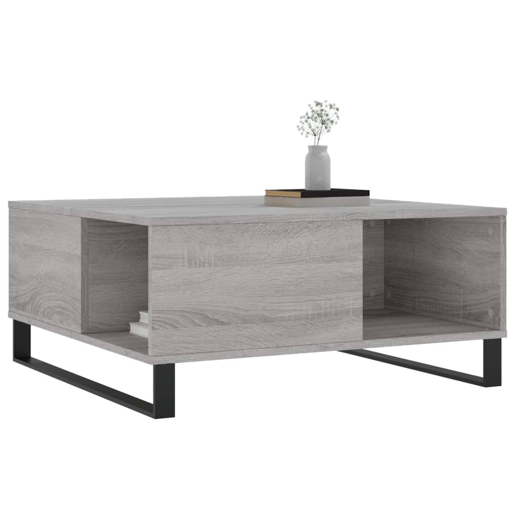 Mesa de centro madera gris Sonoma 80x80x36,5 cm