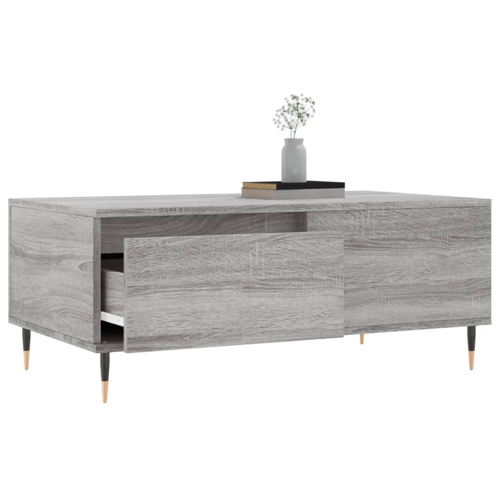 Mesa de centro madera contrachapada gris Sonoma 90x50x36,5 cm V2458 Vetonek
