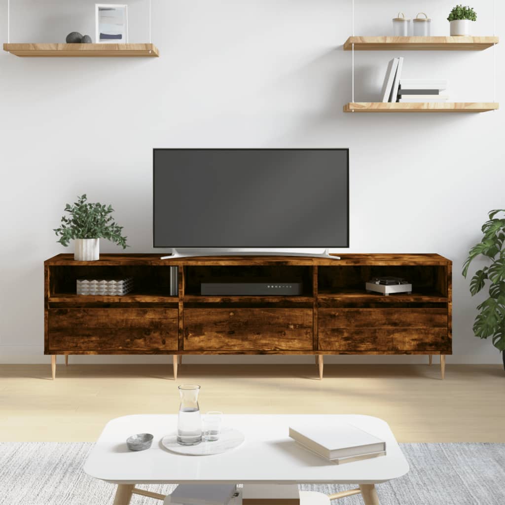 Vetonek Mueble de TV madera contrachapada roble ahumado 150x30x44,5 cm