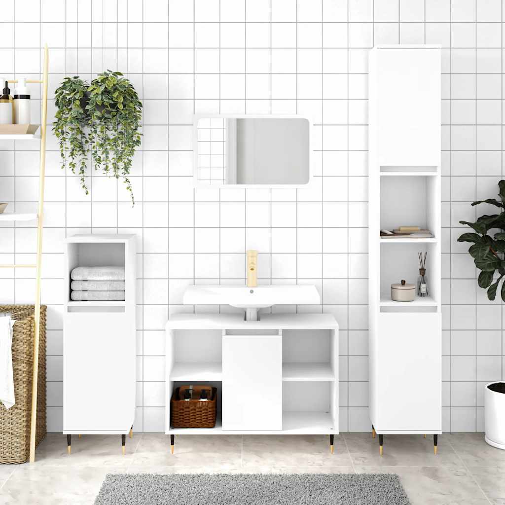 Mueble de baño madera de ingeniería blanco 80x33x60 cm v6319 Vetonek