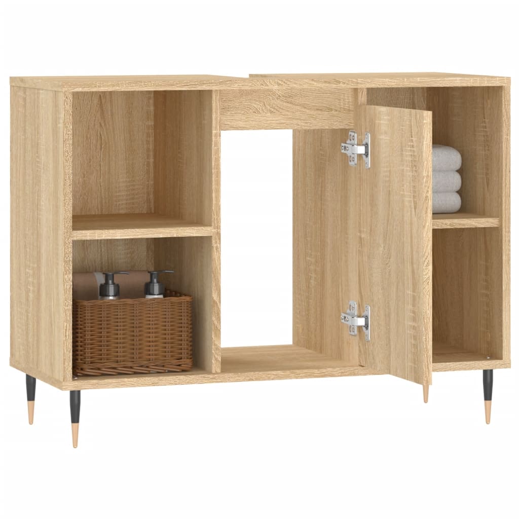 Mueble de baño madera de ingeniería roble Sonoma 80x33x60 cm - Vetonek