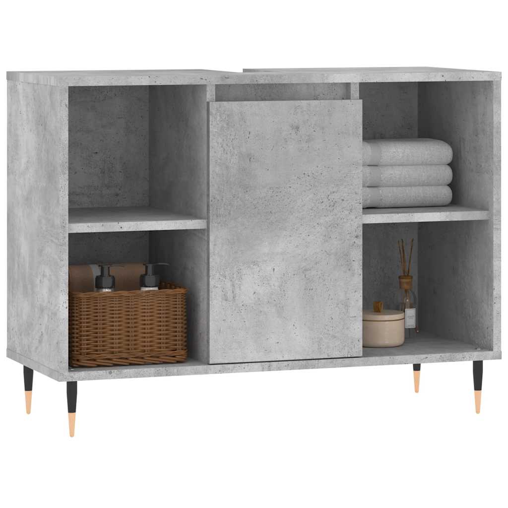 Mueble de baño madera de ingeniería gris hormigón 80x33x60 cm - Vetonek