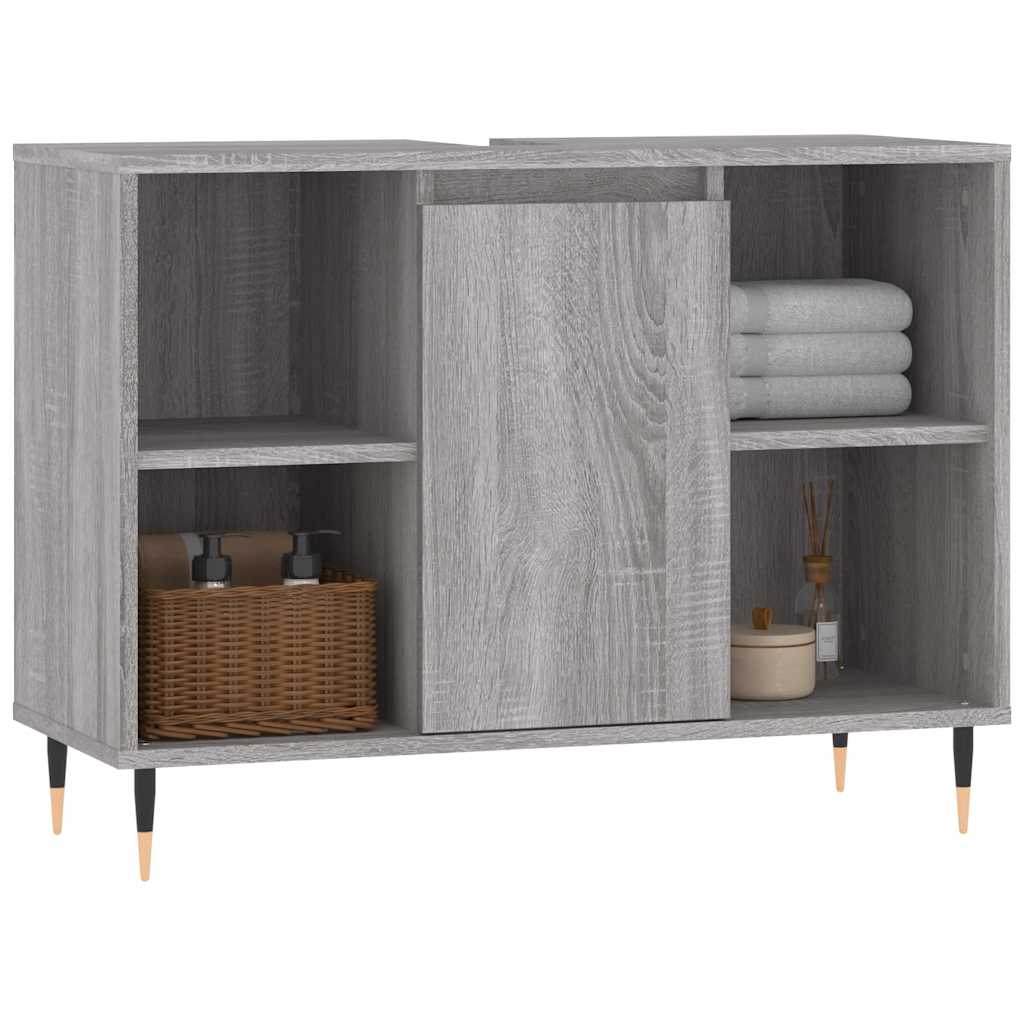 Mueble de baño madera de ingeniería gris Sonoma 80x33x60 cm - Vetonek