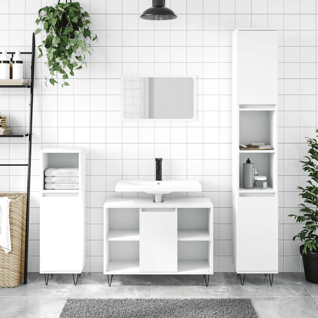 Mueble de baño madera de ingeniería blanco 80x33x60 cm v6395 Vetonek