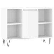Vetonek Mueble de baño madera de ingeniería blanco brillo 80x33x60 cm