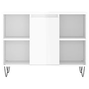 Mueble de baño madera de ingeniería blanco brillo 80x33x60 cm v6418 - Vetonek