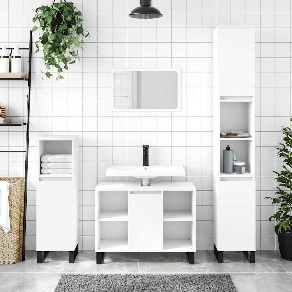 Mueble de baño madera de ingeniería blanco 80x33x60 cm v6470 Vetonek