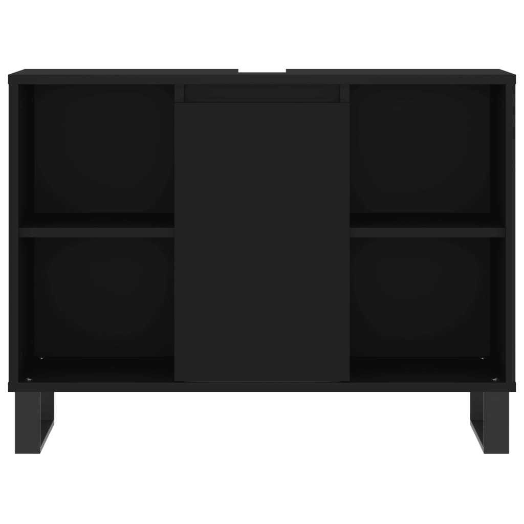 Mueble de baño madera de ingeniería negro 80x33x60 cm vidaXL